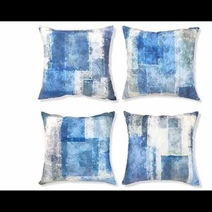 New Aroniko Blue Throw Pillow Covers 18x18 Set 4 Blue Decorative Cushion Cover